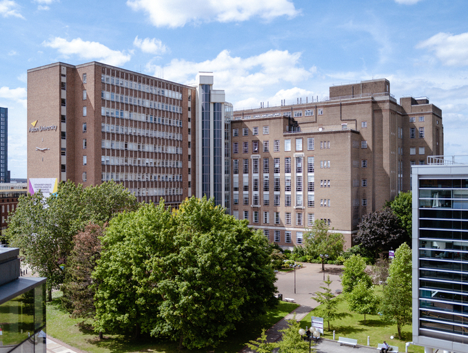 Aston Uni main building and trees
